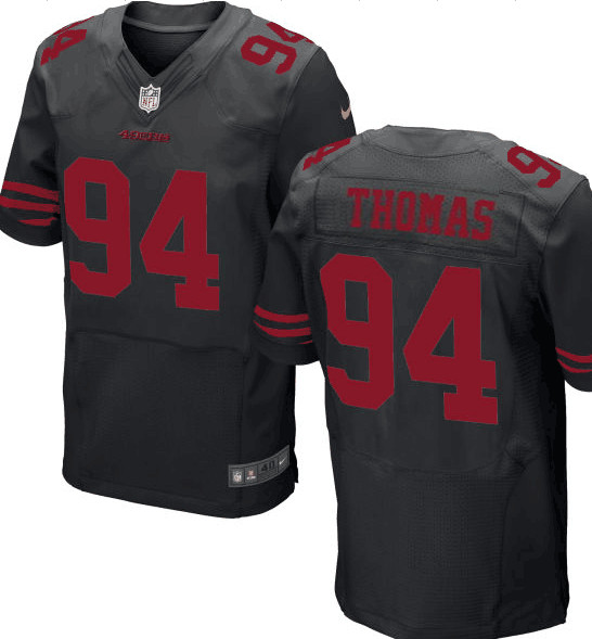 Men's 2017 NFL San Francisco 49ers #94 Solomon Thomas Black Stitched NFL Nike Elite Jersey