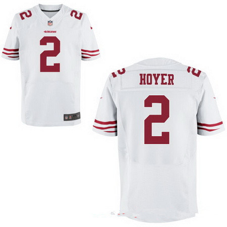 San Francisco 49ers #2 Brian Hoyer White Nike NFL Elite Men's Stitched Jersey