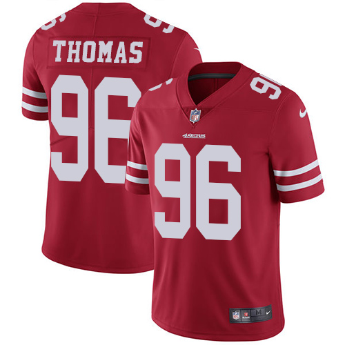 Nike 49ers #96 Solomon Thomas Red Team Color Men's Stitched NFL Vapor Untouchable Limited Jersey