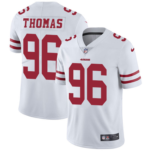 Nike 49ers #96 Solomon Thomas White Men's Stitched NFL Vapor Untouchable Limited Jersey