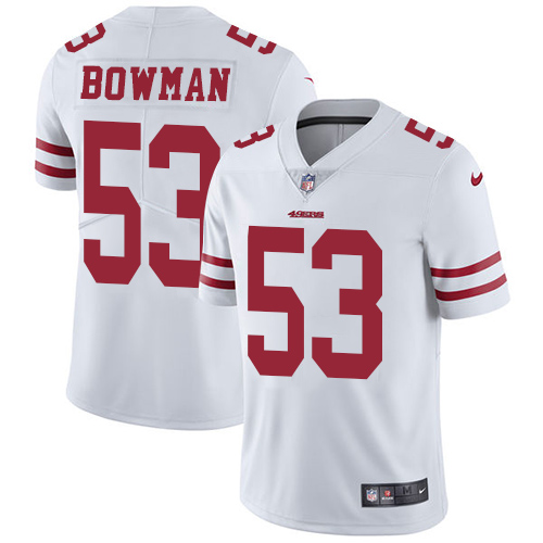 Nike 49ers #53 NaVorro Bowman White Men's Stitched NFL Vapor Untouchable Limited Jersey