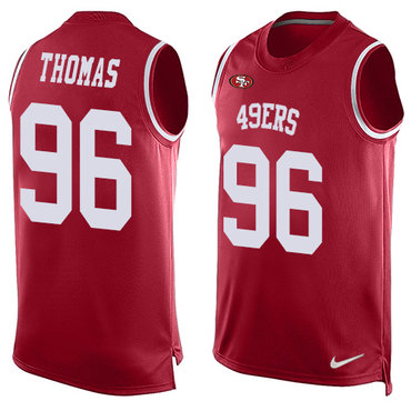 Nike 49ers #96 Solomon Thomas Red Team Color Men's Stitched NFL Limited Tank Top Jersey