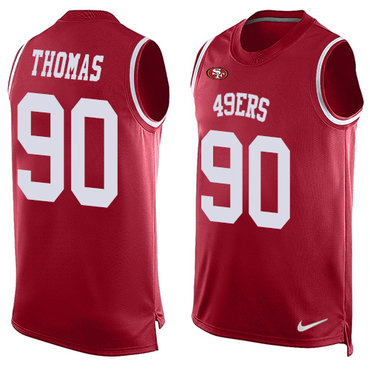 Nike 49ers #90 Solomon Thomas Red Team Color Men's Stitched NFL Limited Tank Top Jersey