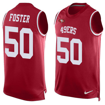 Nike 49ers #50 Reuben Foster Red Team Color Men's Stitched NFL Limited Tank Top Jersey