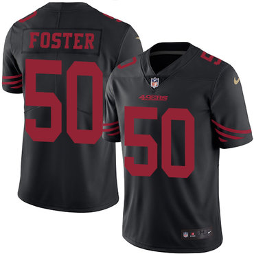 Nike 49ers #50 Reuben Foster Black Men's Stitched NFL Limited Rush Jersey