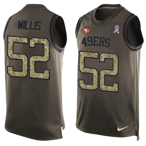 Nike 49ers #52 Patrick Willis Green Men's Stitched NFL Limited Salute To Service Tank Top Jersey