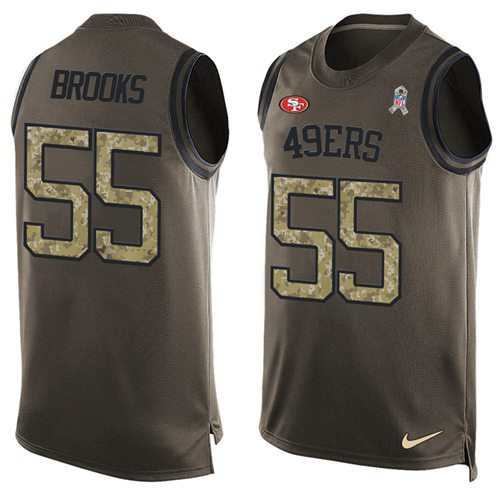 Nike 49ers #55 Ahmad Brooks Green Men's Stitched NFL Limited Salute To Service Tank Top Jersey