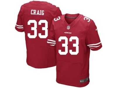 Men's Nike San Francisco 49ers #33 Roger Craig Elite Red Team Color NFL Jersey