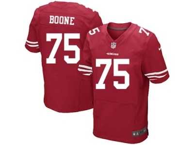 Men's Nike San Francisco 49ers #75 Alex Boone Elite Red Team Color NFL Jersey