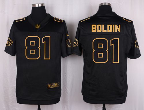 Nike 49ers #81 Anquan Boldin Black Men's Stitched NFL Elite Pro Line Gold Collection Jersey