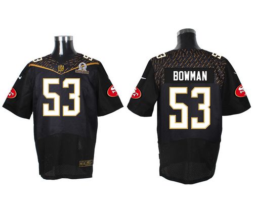 Nike 49ers #53 NaVorro Bowman Black 2016 Pro Bowl Men's Stitched NFL Elite Jersey