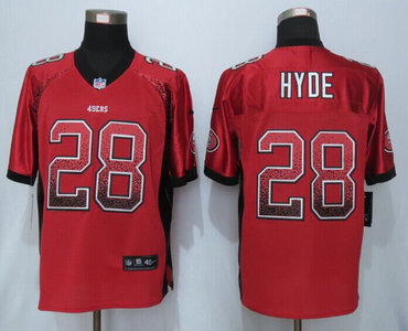 New San Francisco 49ers #28 Carlos Hyde Drift Fashion Red Elite Jerseys