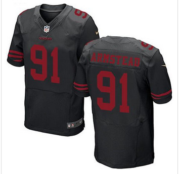 New San Francisco 49ers #91 Arik Armstead Black Alternate Men's Stitched NFL Elite Jersey