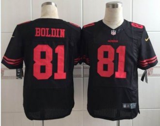 Nike San Francisco 49ers #81 Anquan Boldin Black Alternate Men's Stitched NFL Elite Jersey