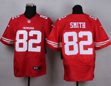 NEW San Francisco 49ers #82 Smith Red NFL Elite Jersey