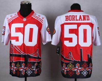 Nike San Francisco 49ers #50 Chris Borland Red NFL Elite Noble Fashion Jersey