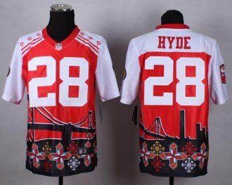 Nike San Francisco 49ers #28 Carlos Hyde Red NFL Elite Noble Fashion Jersey