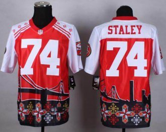 Nike San Francisco 49ers #74 Joe Staley Red NFL Elite Noble Fashion Jersey