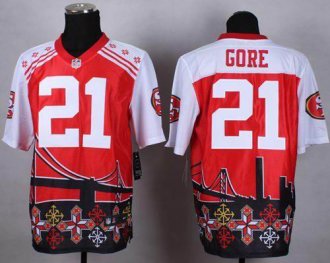 Nike San Francisco 49ers #21 Frank Gore Red NFL Elite Noble Fashion Jersey