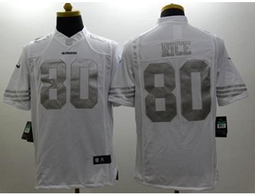 NEW San Francisco 49ers #80 Jerry Rice White NFL Limited Platinum Jersey