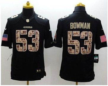 New San Francisco 49ers #53 NaVorro Bowman Black NFL Limited Salute to Service jersey