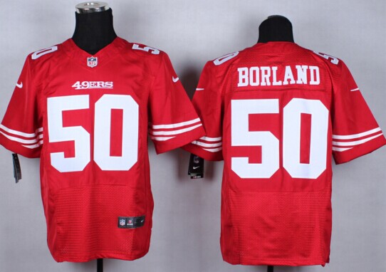 New San Francisco 49ers #50 Chris Borland Red Team Color NFL Elite Jersey