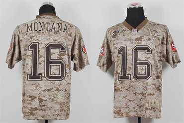 2013 new camo nfl San Francisco 49ers #16 Joe Montana US.Mccuu Elite Jerseys