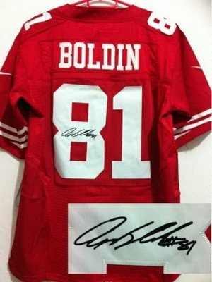 NEW San Francisco 49ers 81 Anquan Boldin Red Signed Elite NFL Jerseys