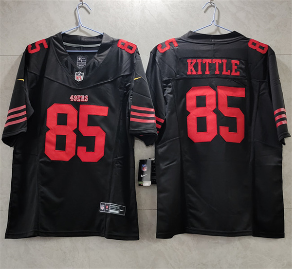 Men's San Francisco 49ers #85 George Kittle Black 2023 F.U.S.E. Vapor Untouchable Limited Stitched Football Jersey