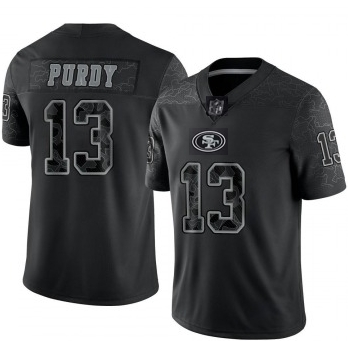 Men's San Francisco 49ers #13 Brock Purdy Black Reflective Limited Stitched Football Jersey