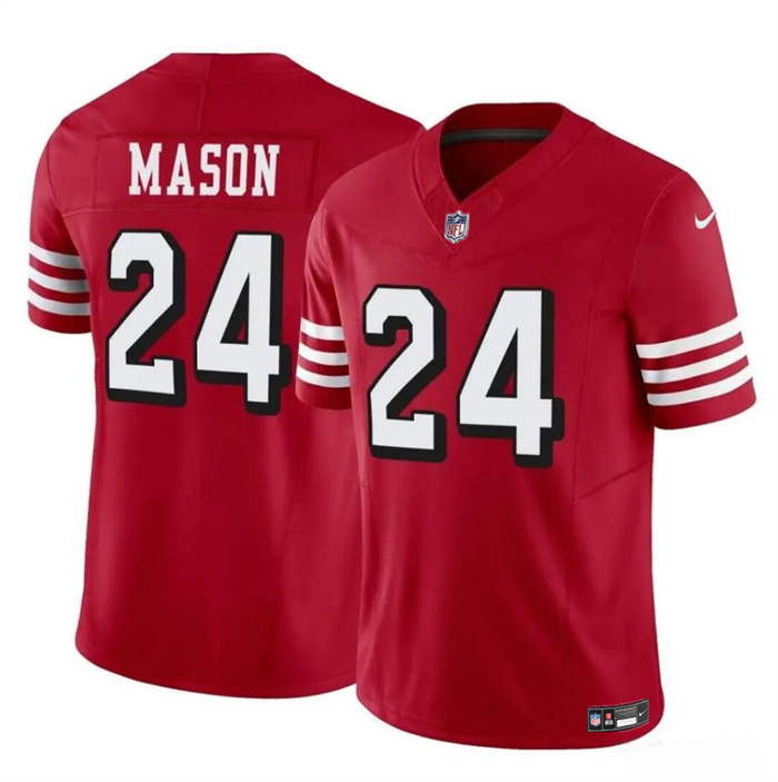 Men's San Francisco 49ers #24 Jordan Mason New Red 2023 F.U.S.E. Stitched Football Jersey