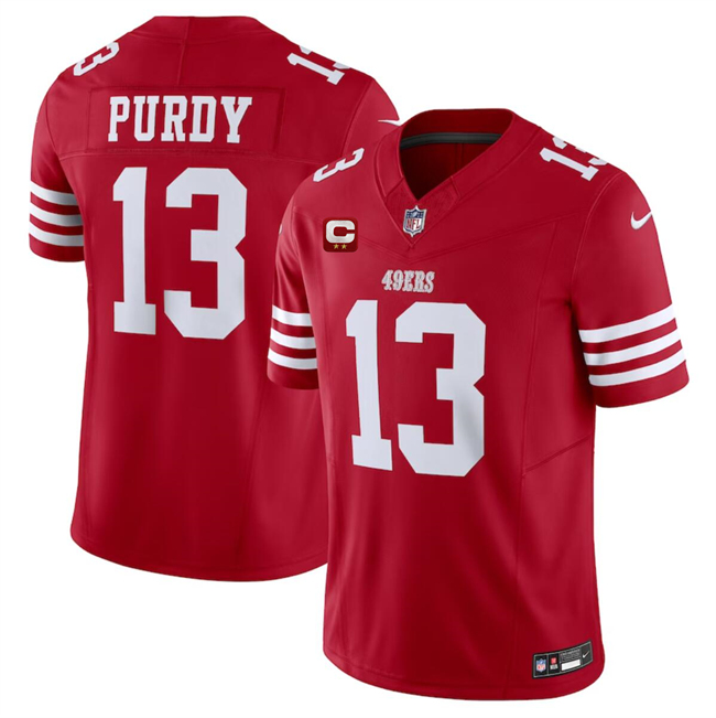 Men's San Francisco 49ers #13 Brock Purdy Red 2024 F.U.S.E. With 2-Star C Patch Vapor