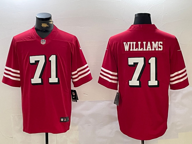 Men's San Francisco 49ers #71 Trent Williams Red Vapor Untouchable Limited Stitched Football Jersey 1