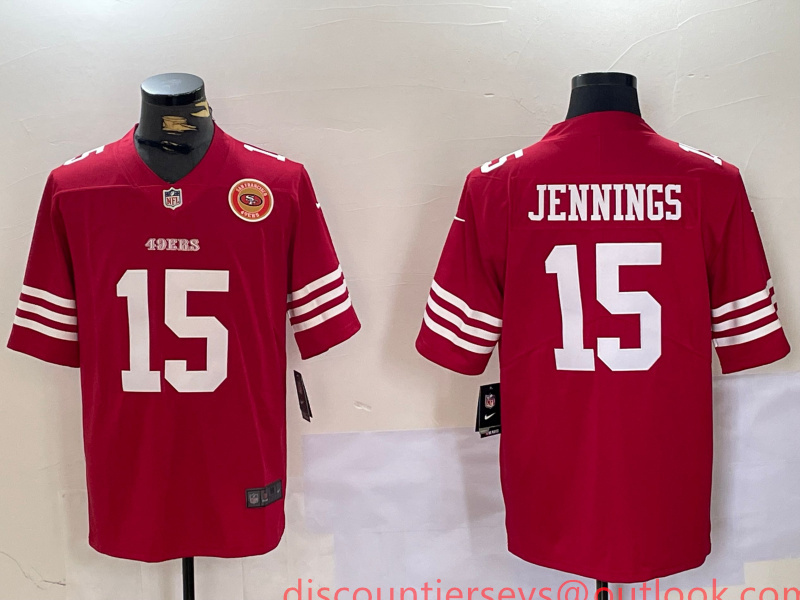 Men's San Francisco 49ers #15 Jauan Jennings Red Vapor Untouchable Limited Stitched Jersey 3