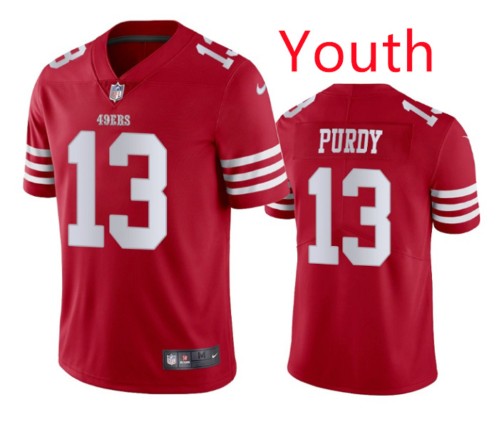 Youth San Francisco 49ers #13 Brock Purdy Red Football Jersey