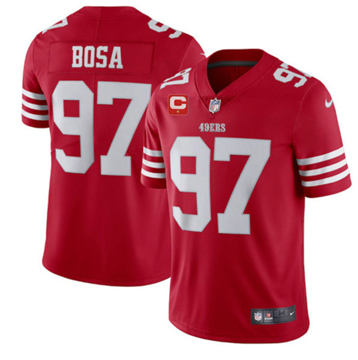 Men's San Francisco 49ers #97 Nike Bosa 2022 Red With 1-Star C Patch Vapor Untouchable Limited Stitched Football Jersey