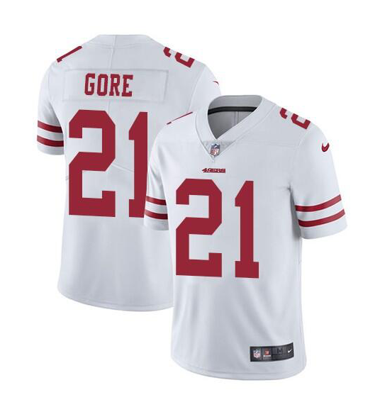 Men's San Francisco 49ers #21 Frank Gore White Vapor Untouchable Limited Stitched Jersey