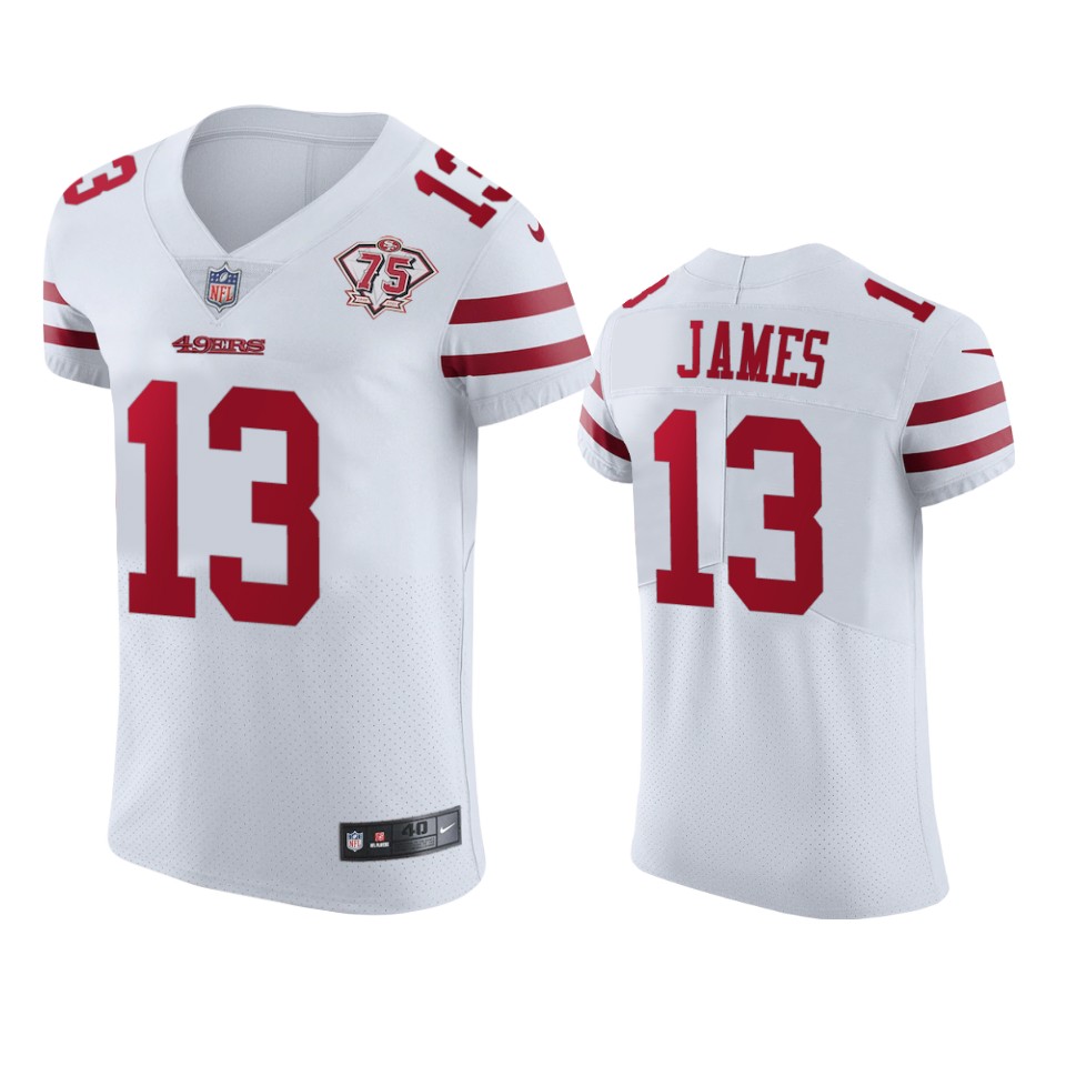 Nike 49ers #13 Richie James White Men's 75th Anniversary Stitched NFL Vapor Untouchable Elite Jersey