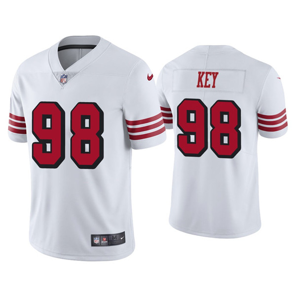 Men's 49ers #98 Arden Key Color Rush White Vapor Limited Jersey