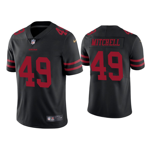 Men's 49ers #49 Elijah Mitchell Black Vapor Limited Jersey