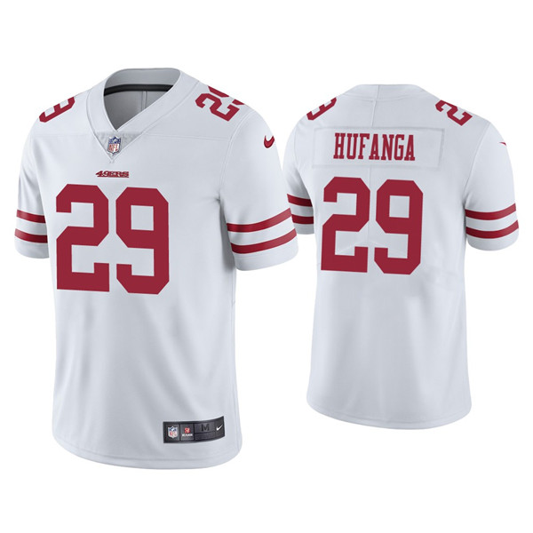 Men's 49ers #29 Talanoa Hufanga White Vapor Limited Jersey