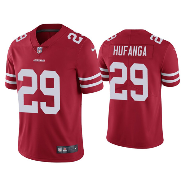 Men's 49ers #29 Talanoa Hufanga Red Vapor Limited Jersey