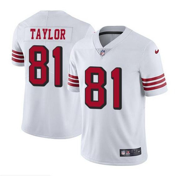 Men's 49ers #81 Trent Sherfield White Color Rush Jersey