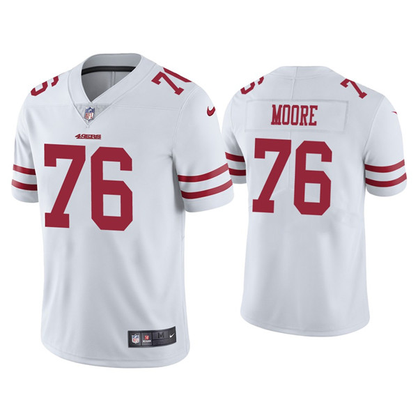 Men's 49ers #76 Jaylon Moore White Vapor Limited Jersey