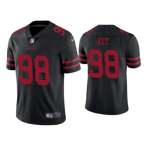 Men's 49ers #98 Arden Key Black Vapor Limited Jersey