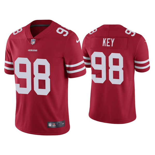 Men's 49ers #98 Arden Key Red Vapor Limited Jersey