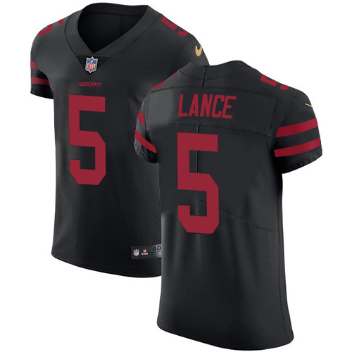 San Francisco 49ers #5 Trey Lance Black Alternate Men's Stitched NFL Vapor Untouchable Elite Jersey