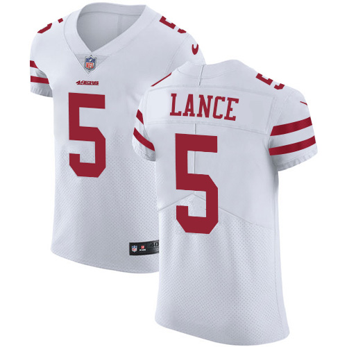 San Francisco 49ers #5 Trey Lance White Men's Stitched NFL Vapor Untouchable Elite Jersey