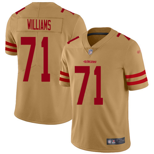 San Francisco 49ers #71 Trent Williams Gold Men's Stitched NFL Limited Inverted Legend Jersey