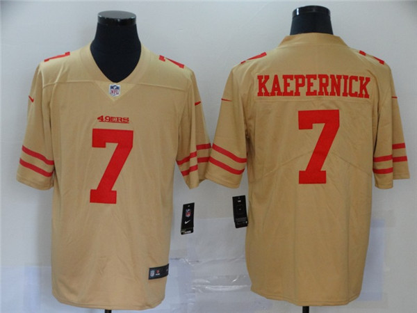 Nike 49ers 7 Colin Kaepernick Cream Inverted Legend Limited Jersey